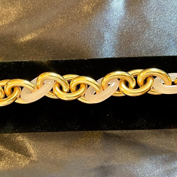 Rose-gold toned/pink lucite Bronzo d'Italia 20" necklace w/ matching 7" bracelet - Picture 11 of 11